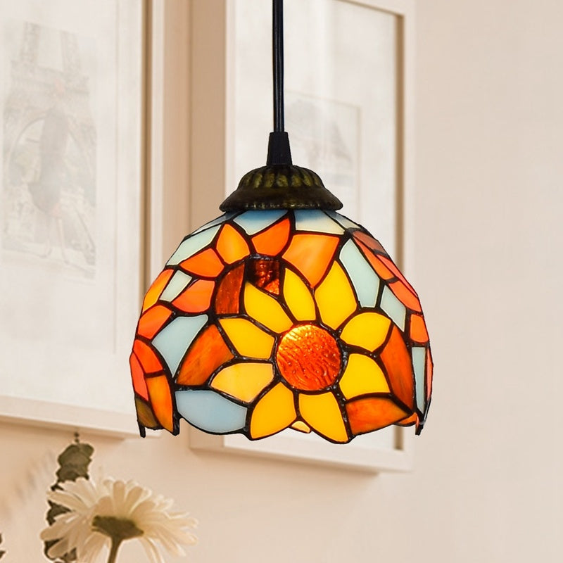 American Style Stained Glass Garden Dining Room Chandelier