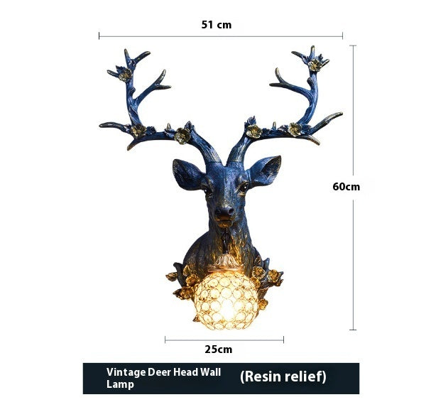 Lucky Antlers Wall Lamp Vintage Ornament Wall Lamp