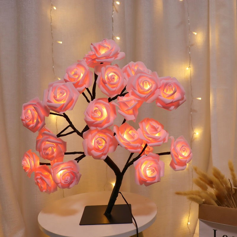 Bedroom Room Rose Tree Lamp Decoration