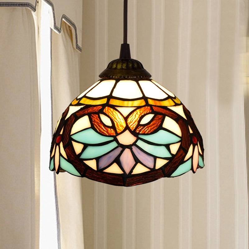 American Style Stained Glass Garden Dining Room Chandelier