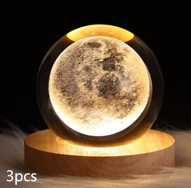 Luminous Starry Sky And Planets Moon Moon Crystal Ball