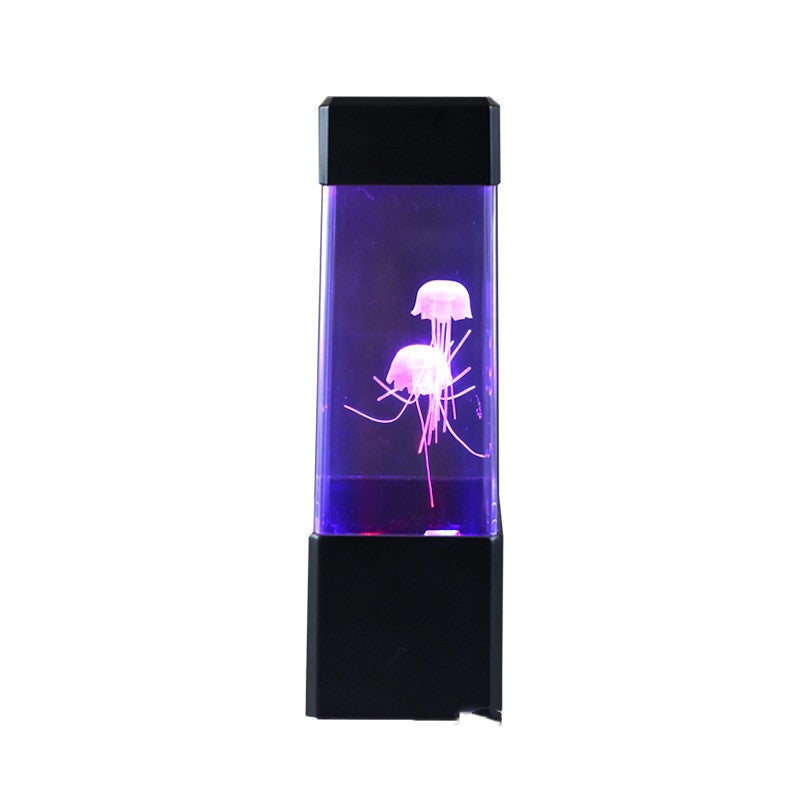 Small Led Desktop Square Simulation Jellyfish Lamp Table Lamp Colorful Color Changing Mini Jellyfish Romantic Atmosphere Small Night Lamp