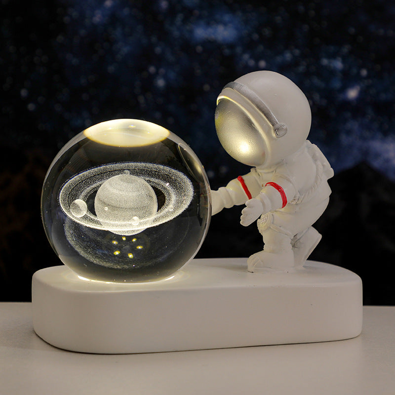 Glowing Planetary Galaxy Astronaut Crystal Ball Night Lights