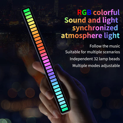 Led Sound Control Light Bar RGB Ambient Rhythm Lamp