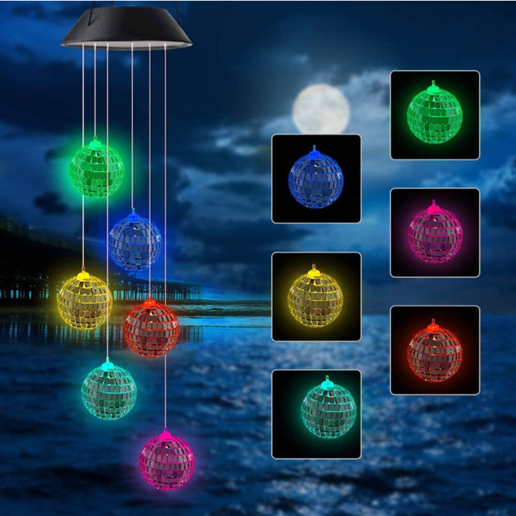 Outdoor Solar Wind Chime Lamp Hummingbird Butterfly Ball