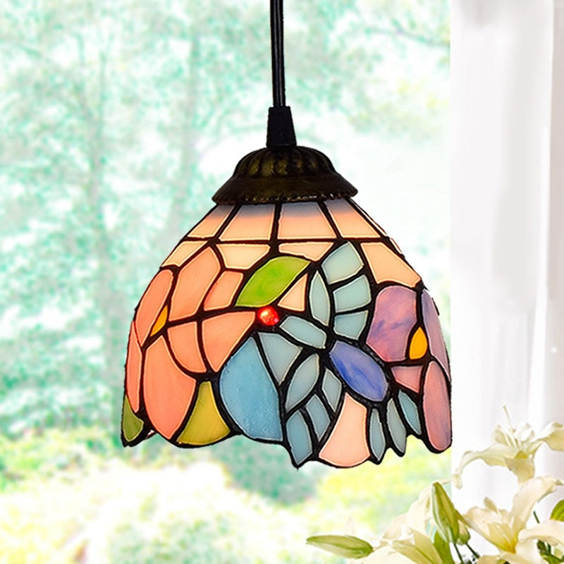 American Style Stained Glass Garden Dining Room Chandelier