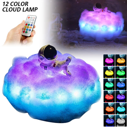 LED Colorful Clouds Astronaut Lamp With Rainbow Effect As Night Light