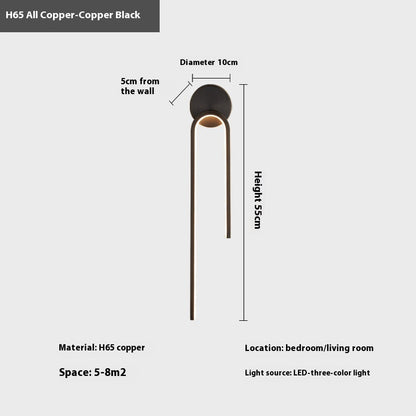 Modern Simple And Light Luxury Copper Wall Lamp