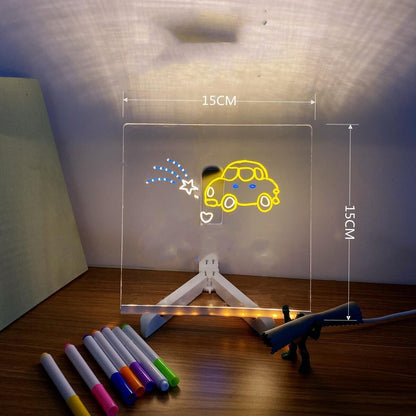 Acrylic DIY Note Board LED Night Light Creative Lamp