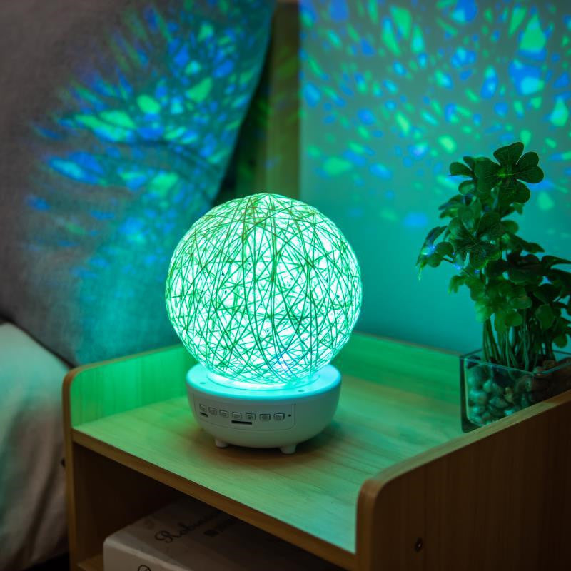 Bluetooth-compatible Table Lamp Bedside Rechargeable Rattan Ball Moon Lamps