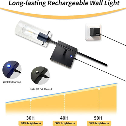 Dimmable Rechargeable Living Room Wall Light Without Wiring