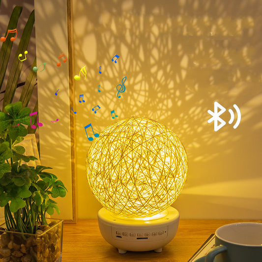 Bluetooth-compatible Table Lamp Bedside Rechargeable Rattan Ball Moon Lamps