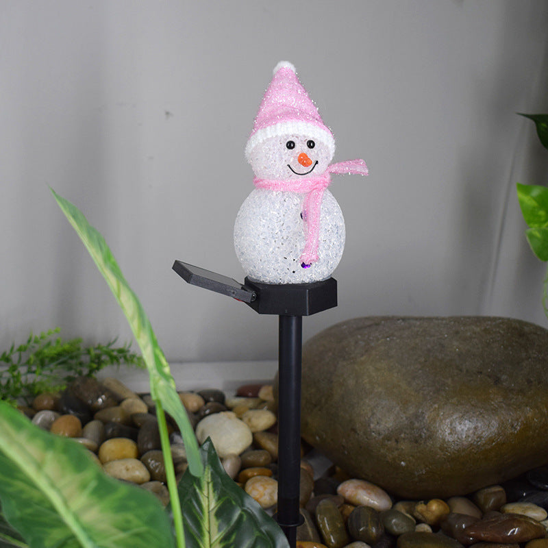 Outdoor LED Solar Snowman Light Landscape Lamp