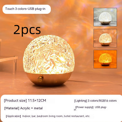 New Water Ripple Projector Night Light Crystal Mood Lamp