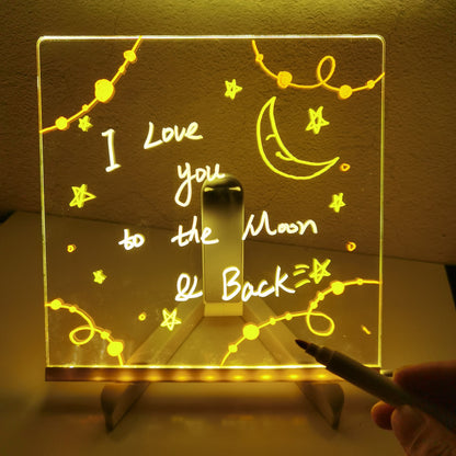 Acrylic DIY Note Board LED Night Light Creative Lamp