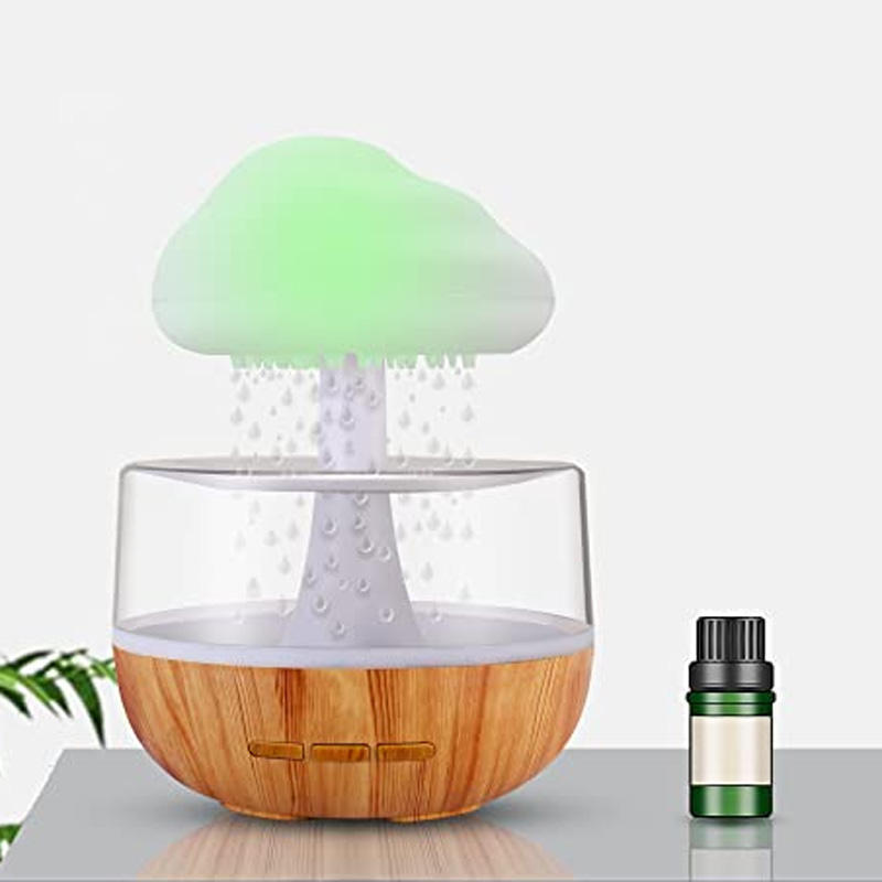 2-in-1 Desk Humidifier Rain Cloud Night Light Mushroom Lamp