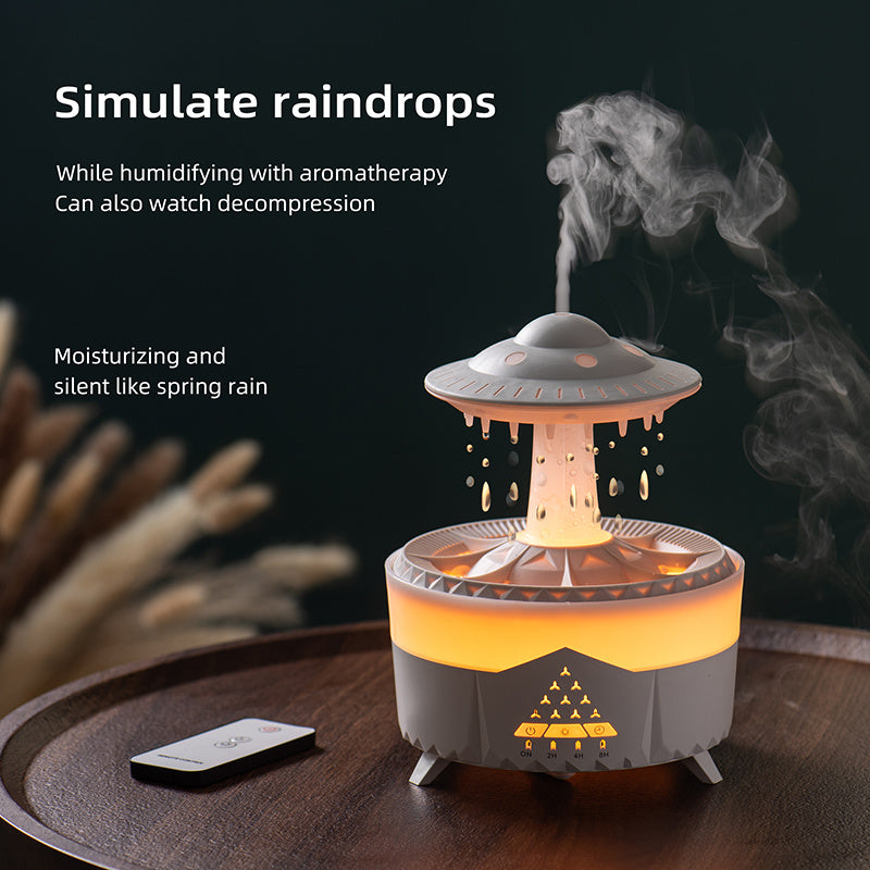 Raining Humidifier UFO Raindrop Aromatherapy LED Lamp