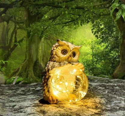 LED Resin Amazon Owl Hug Ball Outdoor Villa Garden Landscape Light