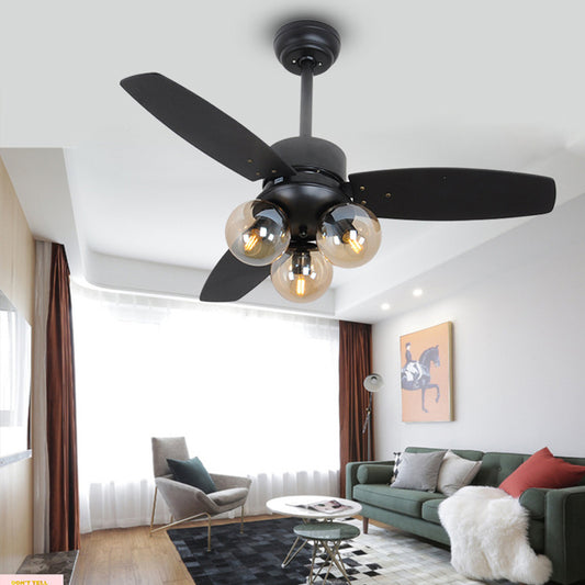 Nordic Industrial Wind Magic Bean Glass Ceiling Fan Light