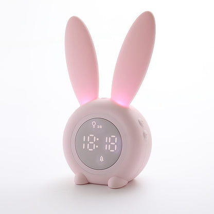 LED Digital Alarm Clock Bunny Ear Electronic LED Display