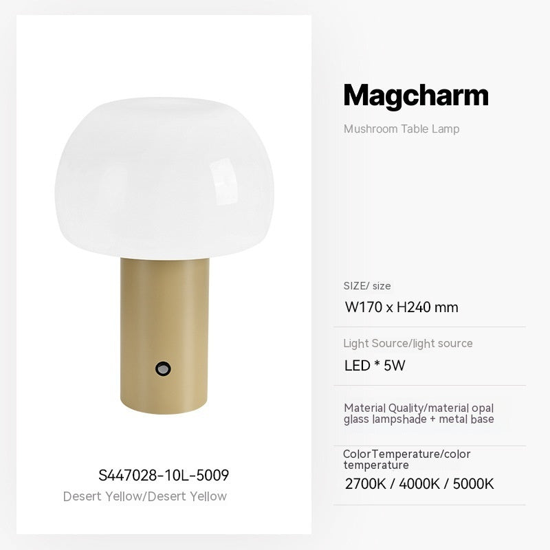 Small Mushroom Desk Lamp Wireless Charging Light