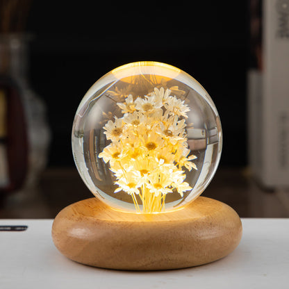 LED Night Light Flower Crystal Ball Children Night Lamp