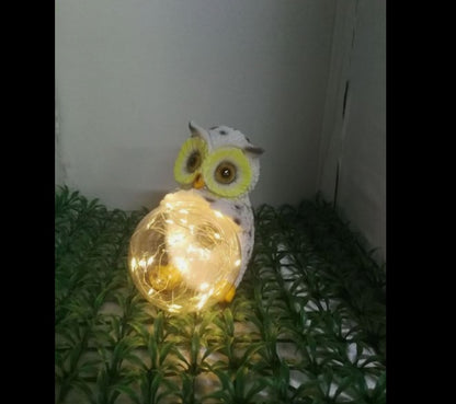 LED Resin Amazon Owl Hug Ball Outdoor Villa Garden Landscape Light