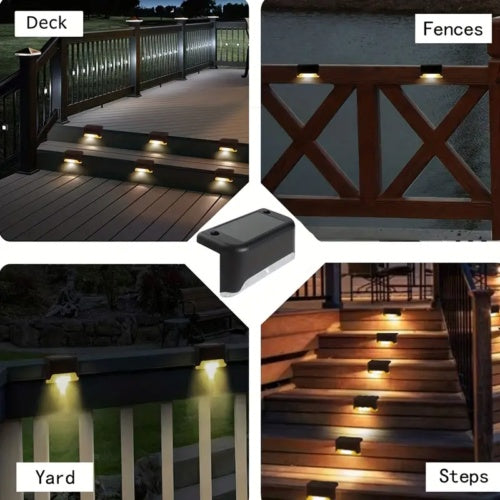 New Solar Deck Lights Outdoor Waterproof LED Steps Lamps For Stairs Fence NEW