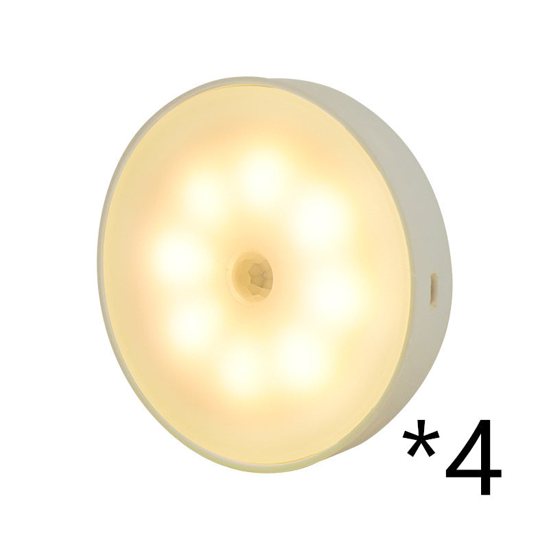 Usb Rechargeable Motion Sensor Light Round LED Puck