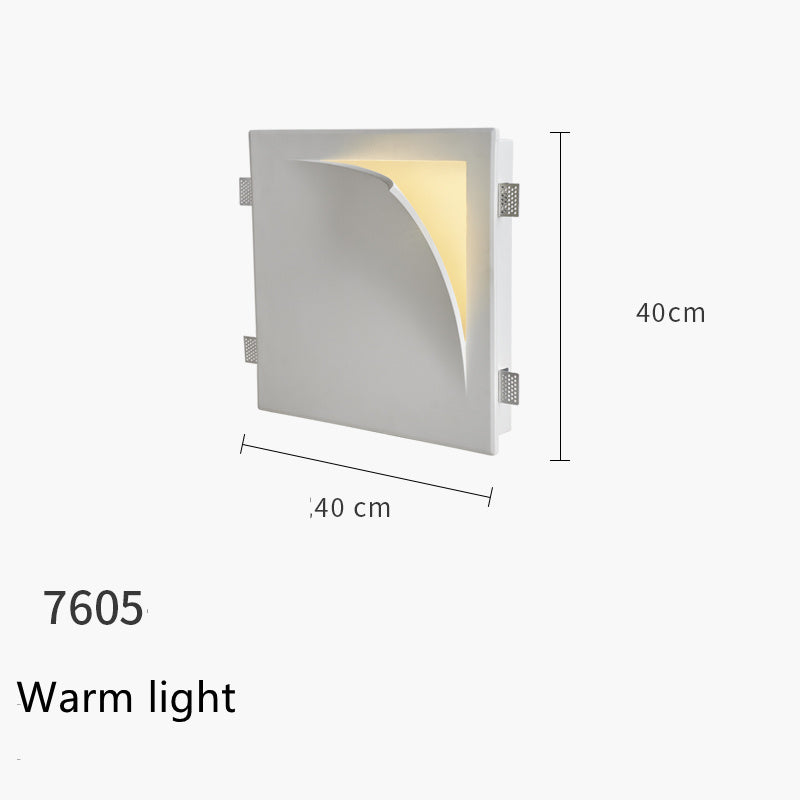 Minimalist Recessed Living Room Wall Sconce Plaster Without Frame