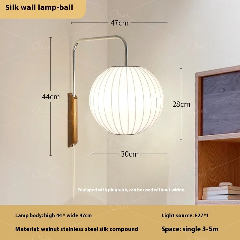 Creative Drawstring Wabi Sabi Style Japanese Bedside Reading Light