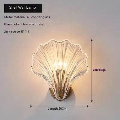 Simple Shell Glass Master Bedroom Italian Wall Lamp