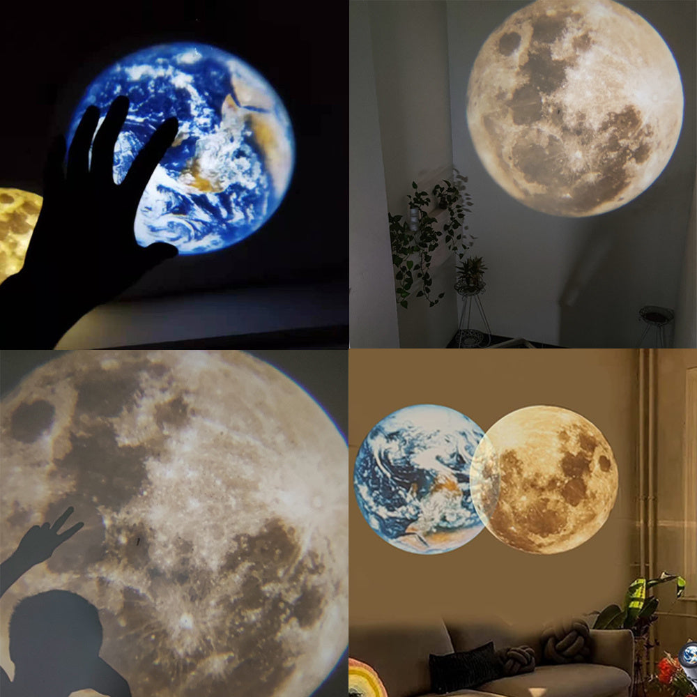 2 In 1 Star Projector Earth And Moon Projection Lamp