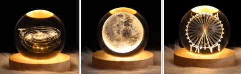 Luminous Starry Sky And Planets Moon Moon Crystal Ball