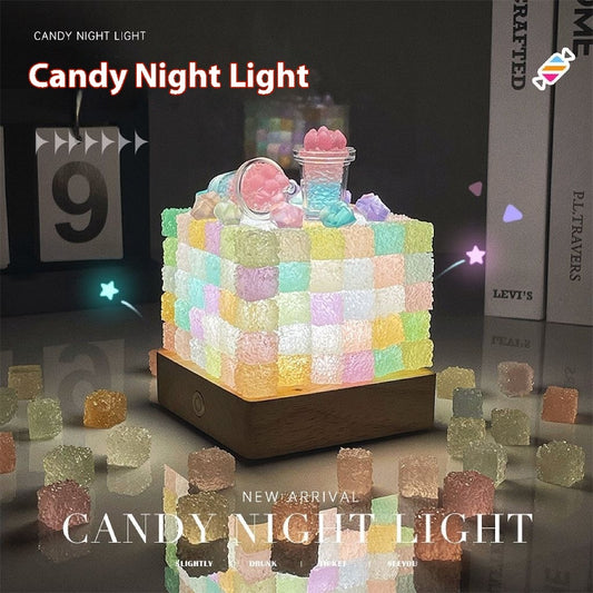 Crystal Luminous Cube Sugar Led Small Night Lamp