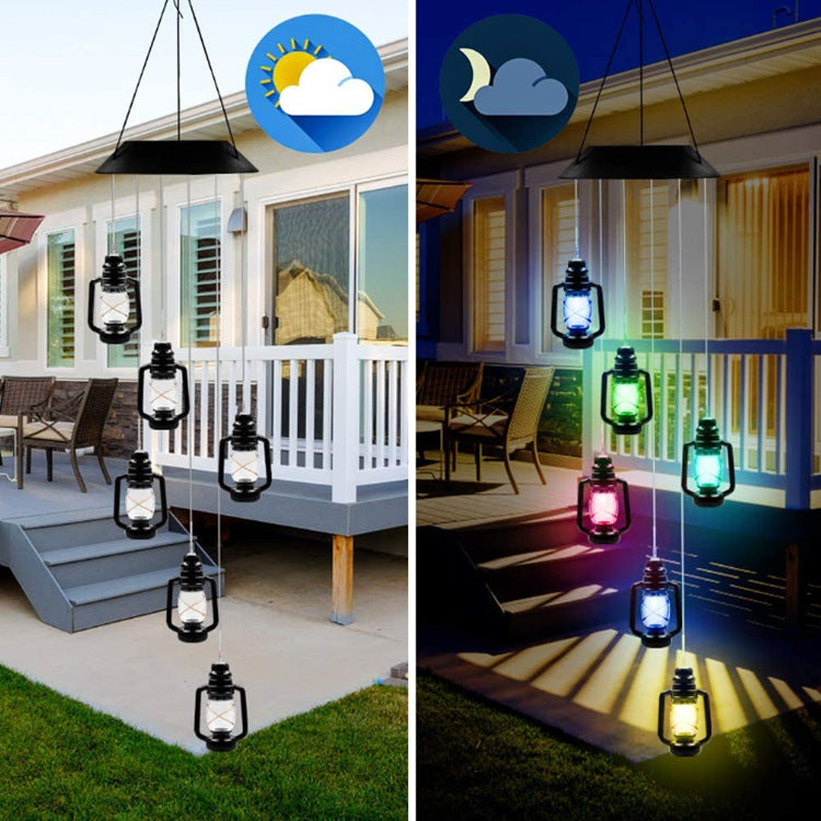 Outdoor Solar Wind Chime Lamp Hummingbird Butterfly Ball