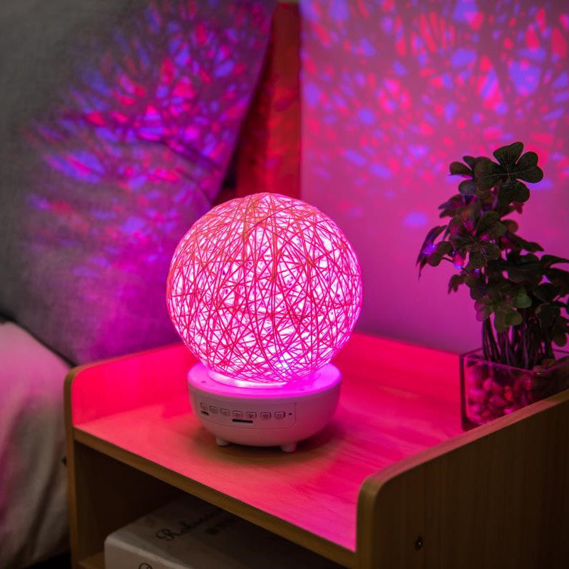 Bluetooth-compatible Table Lamp Bedside Rechargeable Rattan Ball Moon Lamps