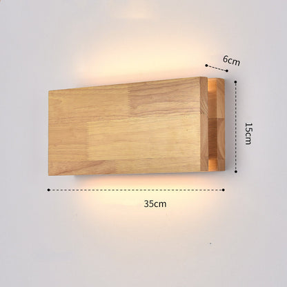 Solid Wood Wall Lamp Bedside Porch Hallway