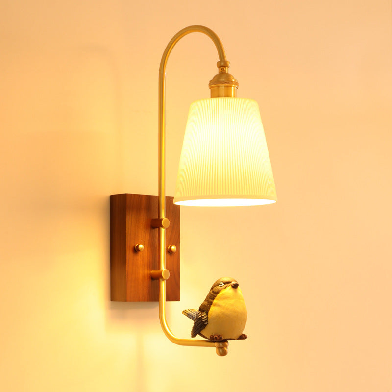 Copper Walnut Angel Resin Led Wall Lamp