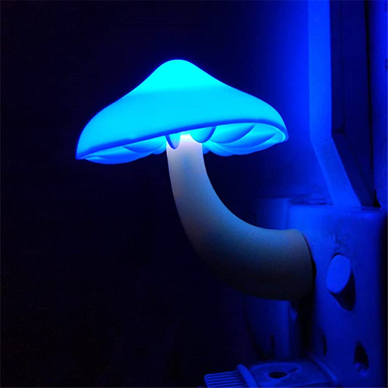 LED Night Light Mushroom Wall Socket Lamp Bedroom Light Home Decoration