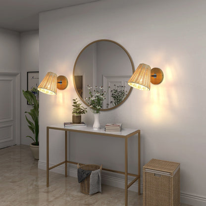 Rattan Wall Lamp Bedside Wall Lamp Mirror Front Lamp