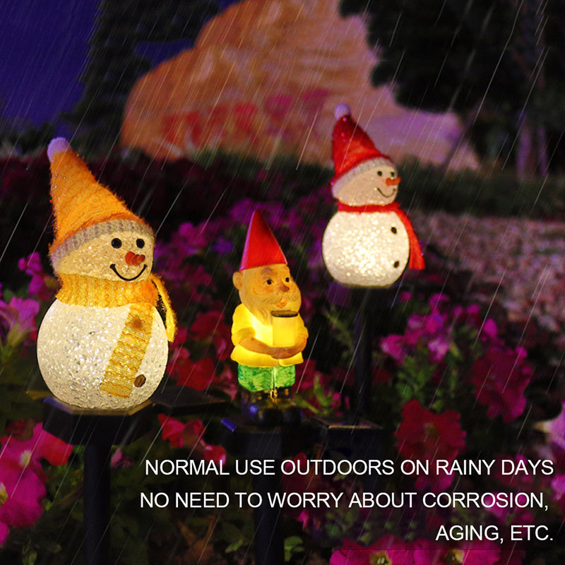 Outdoor LED Solar Snowman Light Landscape Lamp