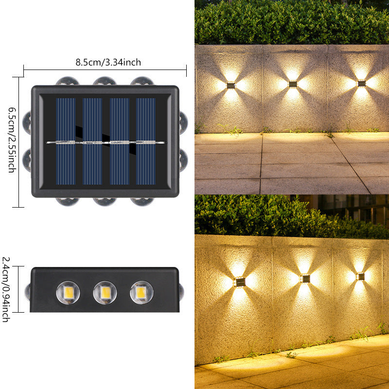 Solar Outdoor Wall Convex Mirror Wall Lamp Outdoor Courtyard