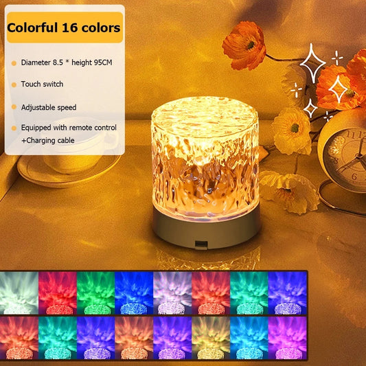 Crystal Lamp Water Ripple Projector Night Light Decoration