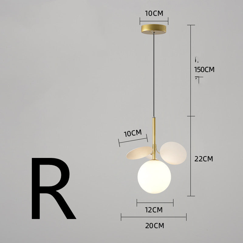 Nordic Bedside Small Chandelier Bar Art Three-head Lamp