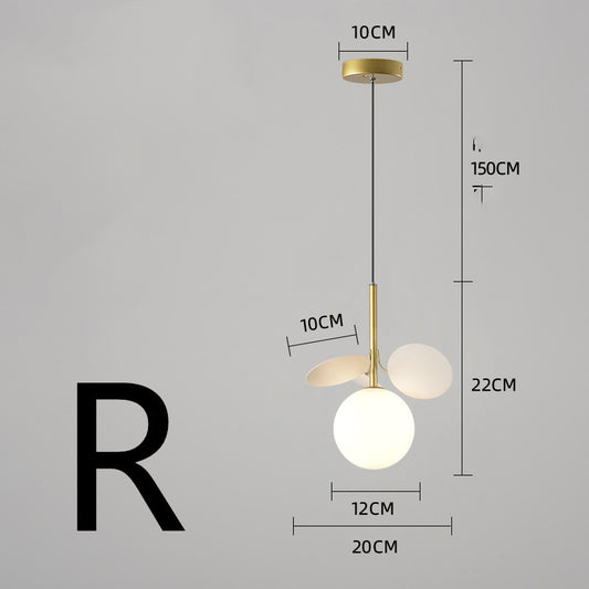 Nordic Bedside Small Chandelier Bar Art Three-head Lamp