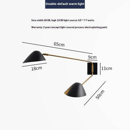 Bedside Table Study Intelligent Double-headed Wall Lamp