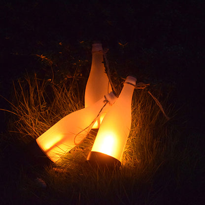 New Solar LED Light Wine Bottle Flame Light Outdoor