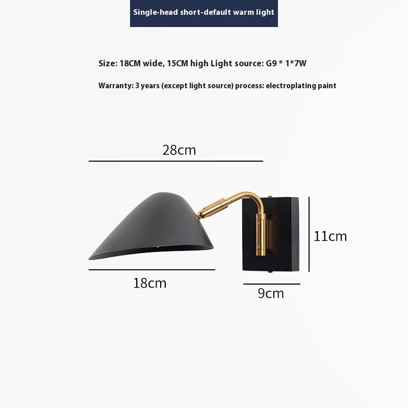 Bedside Table Study Intelligent Double-headed Wall Lamp