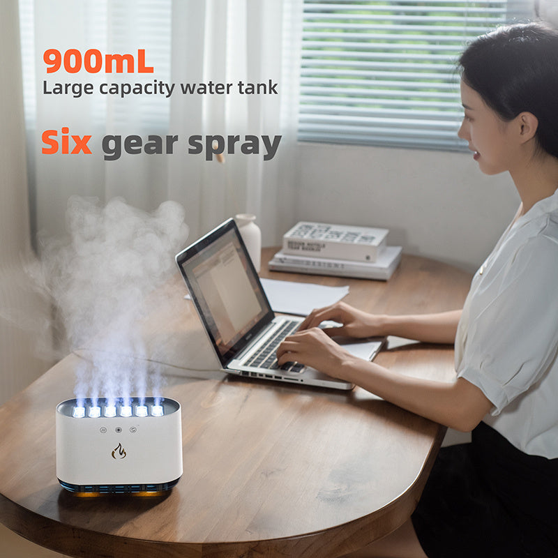 Dynamic Flame Humidifier USB Portable H20 Light